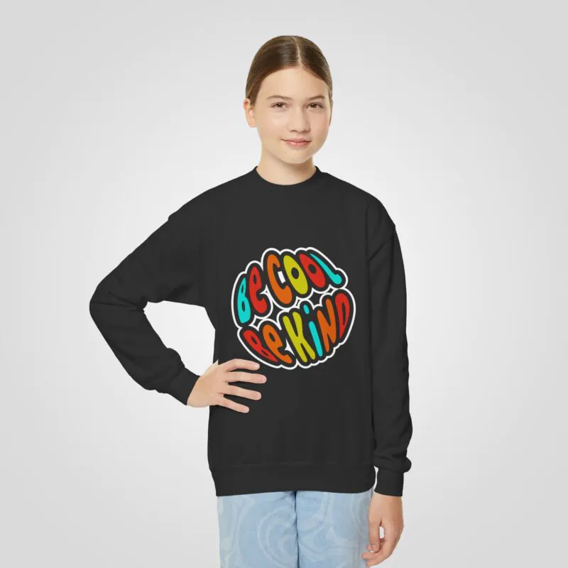 Be Cool Be Kind – Youth Crewneck Sweatshirt
