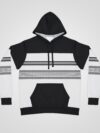 Monochrome Striped Elegance - Full Print Hoodie for Women - Image 4