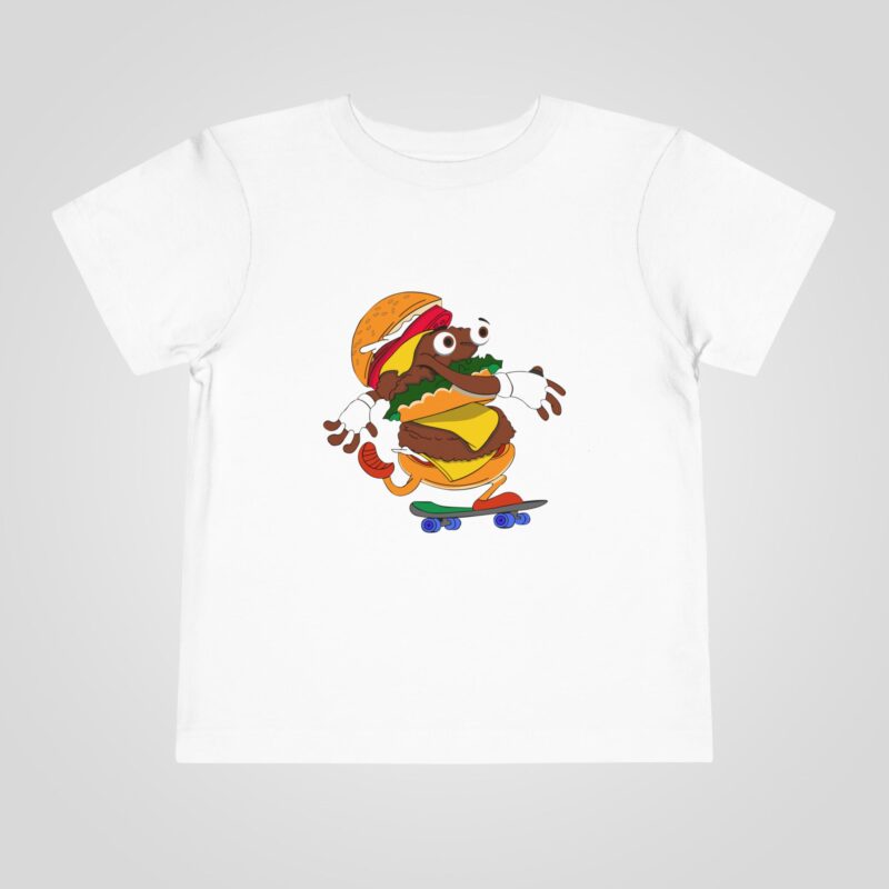 Skateboard Burger Buddy Toddler Tee - Fun T-Shirt for Kids - Image 6