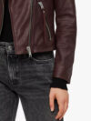 Brown Supple Leather Biker Jacket w/ Notch Collar - Image 6