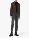 Brown Supple Leather Biker Jacket w/ Notch Collar - Image 5