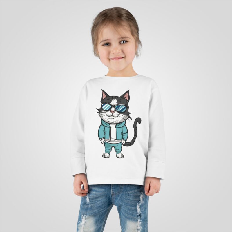 Handsome Cat Toddler Long Sleeve T-Shirt - Image 7