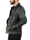 Men's Smart Casual Leather Jacket w/ Shirt Collar - Image 3