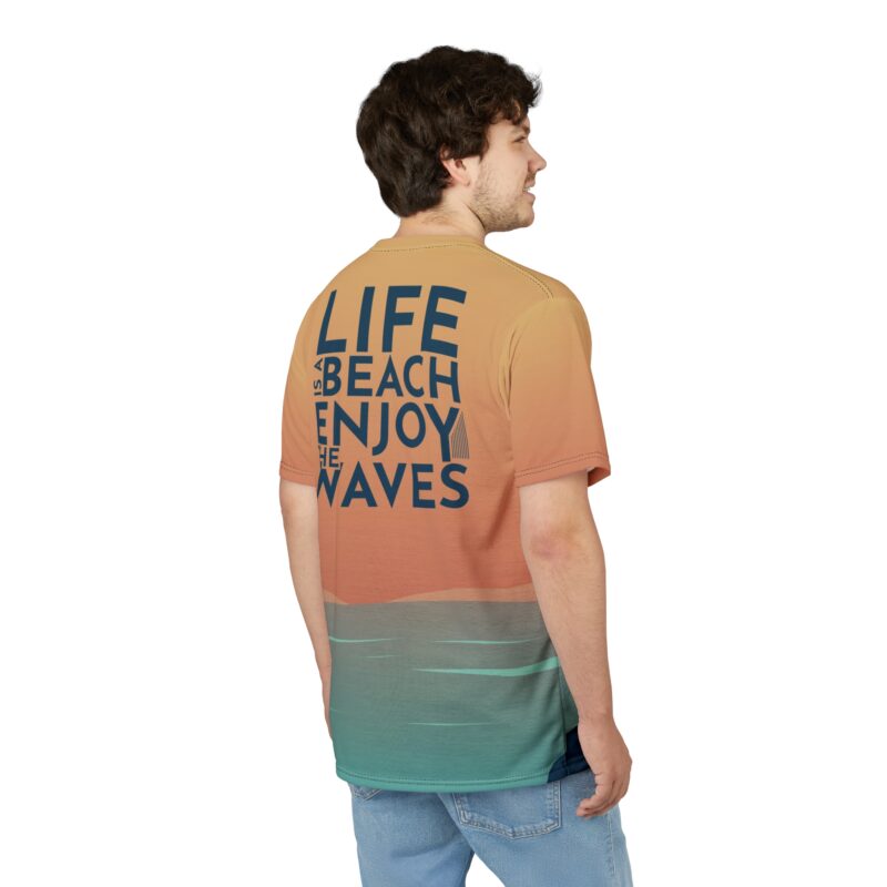 Life is a Beach Enjoy the Wave – Men’s Full Print T-Shirt - Image 2